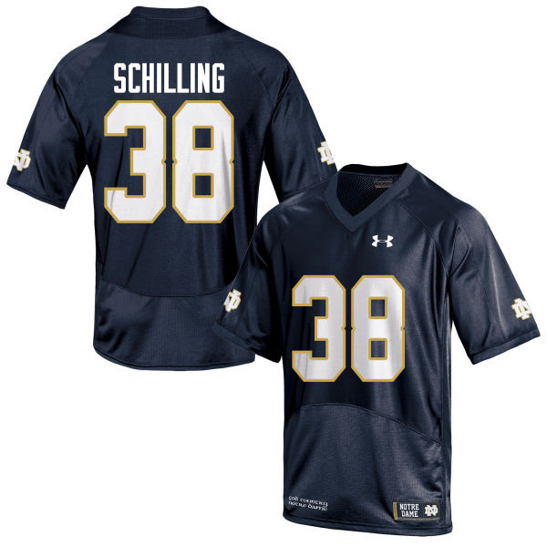 Men #38 Christopher Schilling Notre Dame Fighting Irish College Football Jerseys-Navy Blue